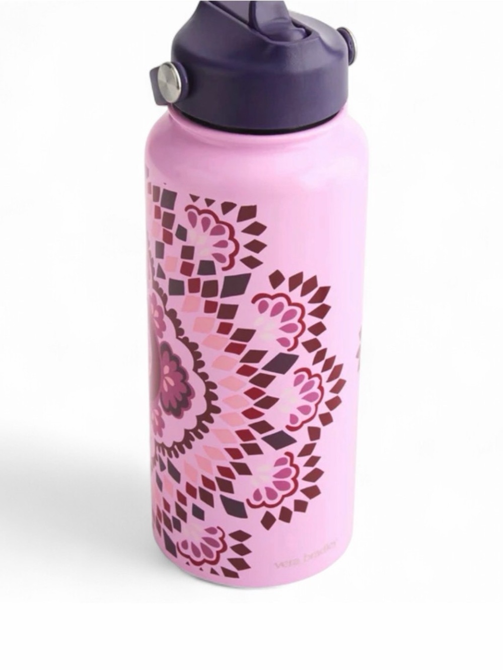 Brand New Vera Bradley Water Bottle w/ Flip Straw in Stainless Steel 32oz